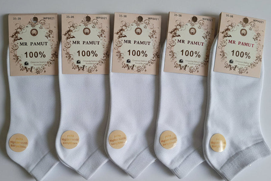 5 pár női pamut boka zokni – varrás nélküli