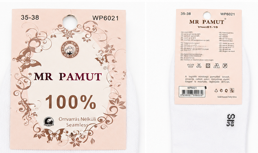 5 pár női pamut boka zokni – varrás nélküli